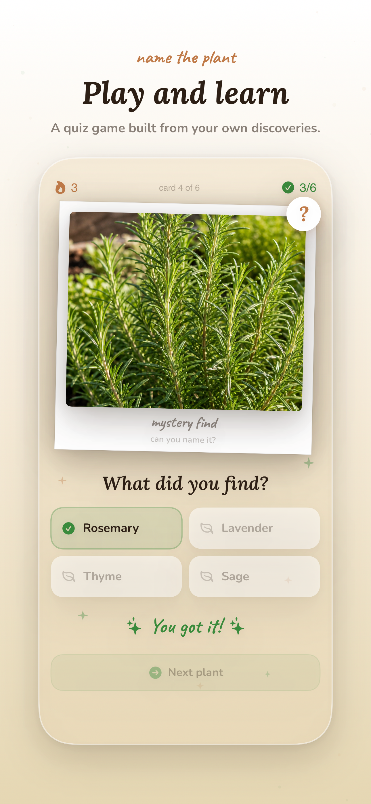 Plant quiz game